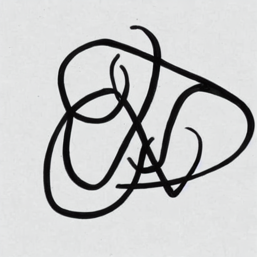 AI image generated of A black drawing of a curly letter.