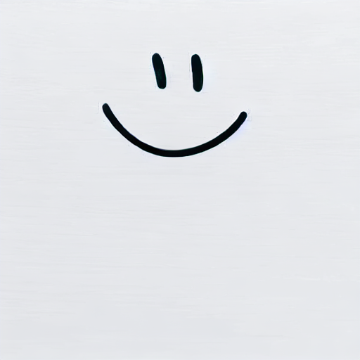 AI image generated of A smiley face drawn in black on a white background.