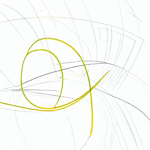 AI image generated of A yellow drawing of a curved line.