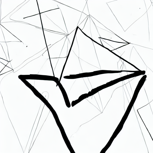 AI image generated of A drawing of a triangle with a line through it.