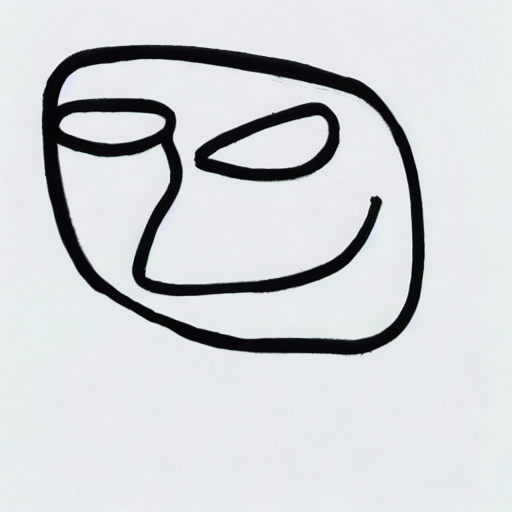 AI image generated of A black drawing of a face with a frown.