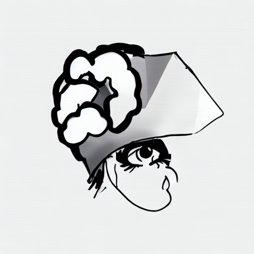 AI image generated of A drawing of a head with a hat on it.