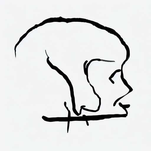 AI image generated of A drawing of a head with a black outline.