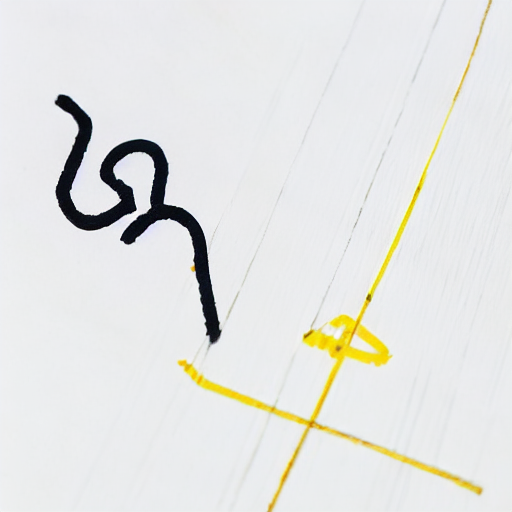 AI image generated of A yellow line is drawn on a white background.