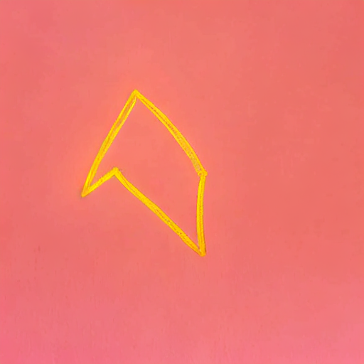 AI image generated of A yellow arrow on a pink background.