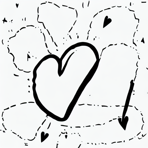 AI image generated of A heart drawn with a black marker.