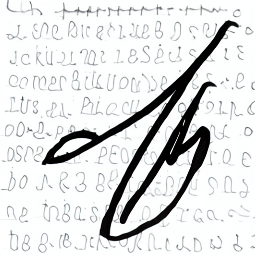 AI image generated of A black and white drawing of a letter J.