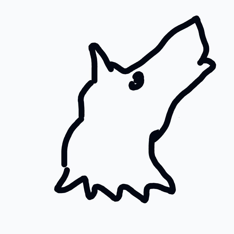 A%20rough%20black%20silhouette%20of%20a%20dog-like%20creature%20in%20profile%2C%20with%20a%20pointed%20ear%2C%20an%20eye%2C%20and%20a%20jagged%2C%20wavy%20outline%20along%20the%20bottom.